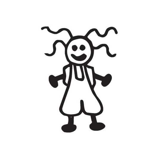 Image of Girl in Overalls Decal