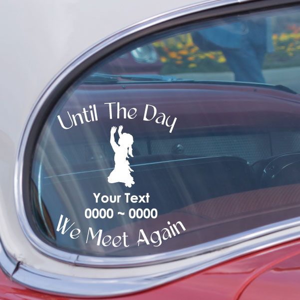 Image of Girl Looking to the Sky Custom In Loving Memory Decal