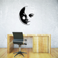 Black moon decal with girl face profile silhouette
