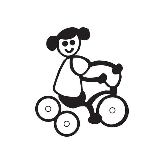 Image of Girl on Tricycle Decal