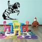 Horse rider wall decal in black on light wall
