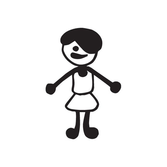 Image of Girl Smiling with Arms Out Decal