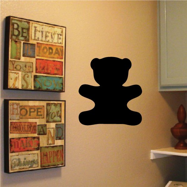 Black teddy bear silhouette vinyl decal