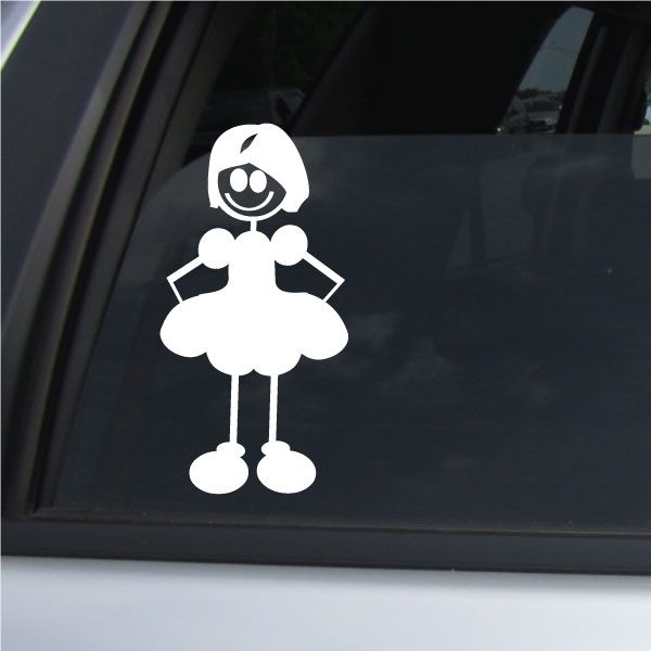 Image of Girl with Combed Hair and Hands Behind Dress Decal