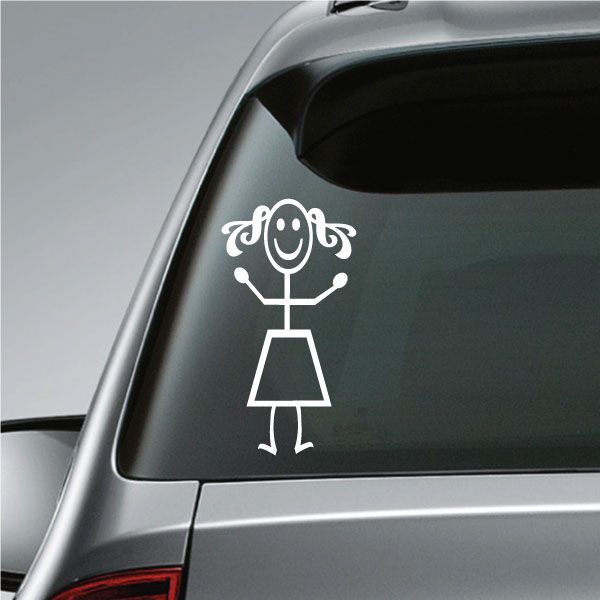 Image of Girl with Curly Hair Decal