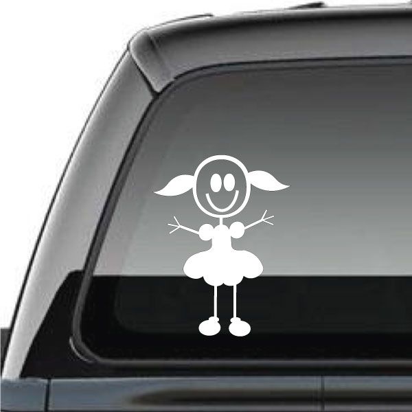 Image of Girl with Long Pigtail in Dress Decal