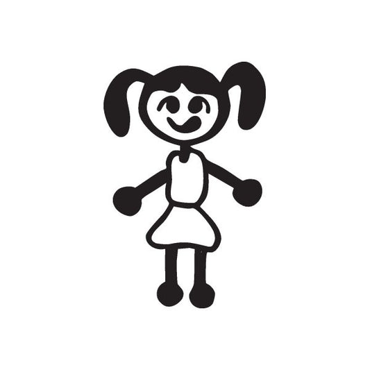 Image of Girl with Side Pigtails Decal