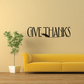 Give Thanks wheat wall decal with black lettering and wheat stalk graphic