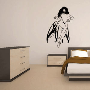 Butterfly fairy wall decal with flowing dress and large wing shapes