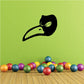 Hawk head decal, black silhouette with green eye detail
