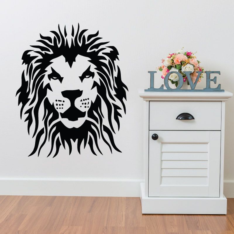 Image of Glaring Lion Head Decal