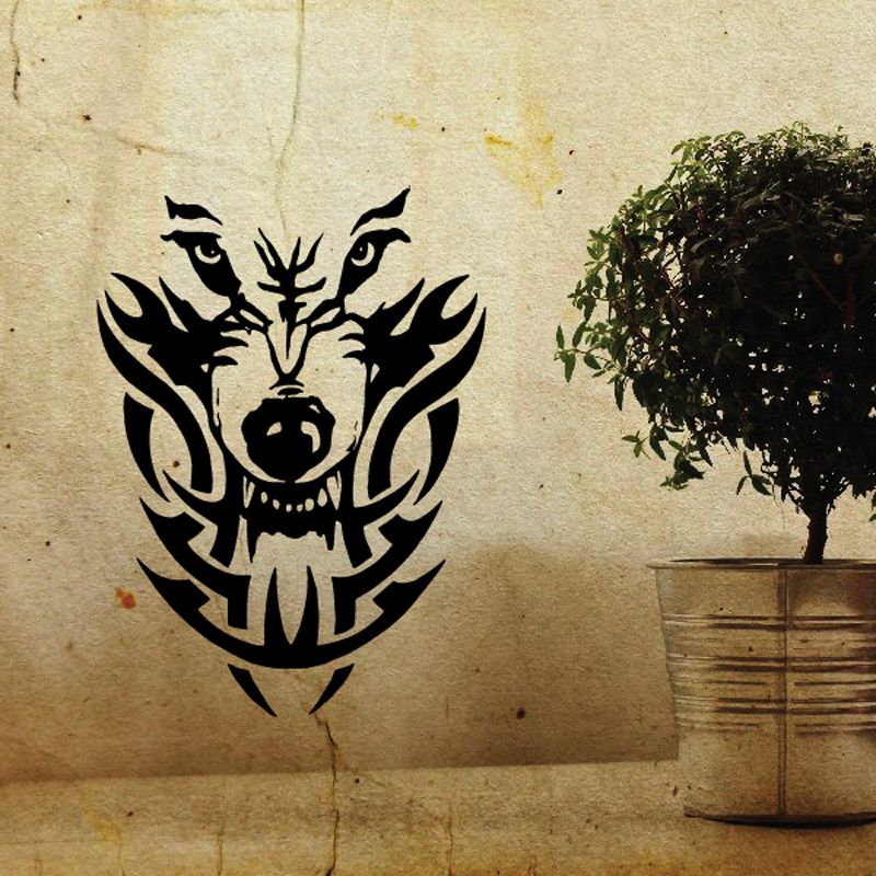 Image of Glaring Stare Wolf Head Decal