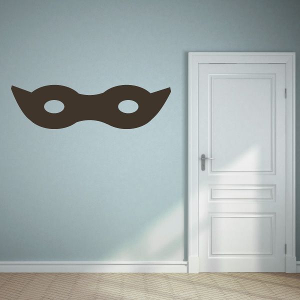 Brown glasses mask decal with two white eye cutouts for face disguise