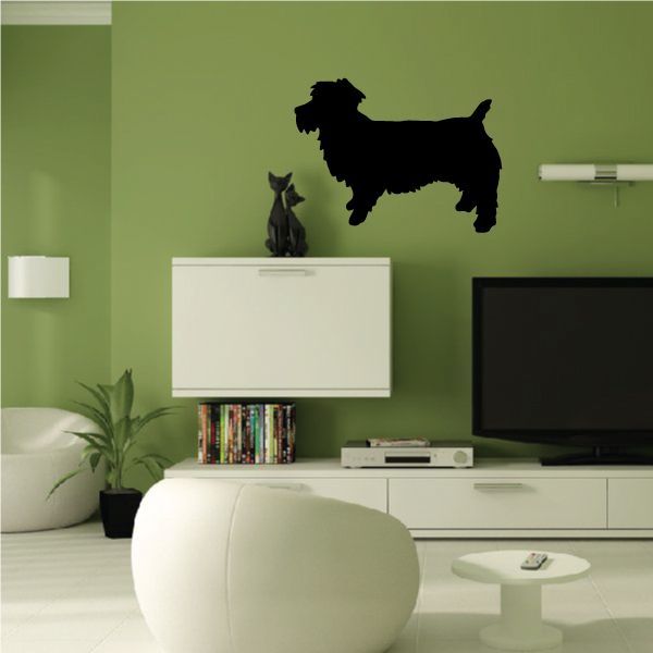Black terrier dog silhouette wall decal, Glen of Imaal Terrier