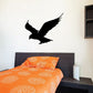 Black flying falcon wall decal with spread wings and detailed silhouette