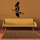 Black heron silhouette decal in flight