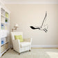Gliding seagull decal, black bird with dotted wings