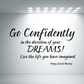 Inspirational wall decal with black script quote on white background