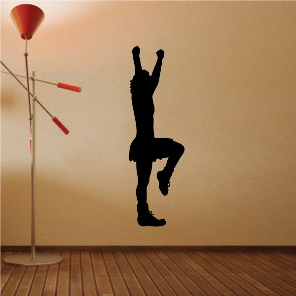 Black cheerleader silhouette decal, full-body pose