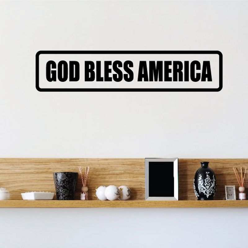 Image of God bless America Decal Outlined Decal