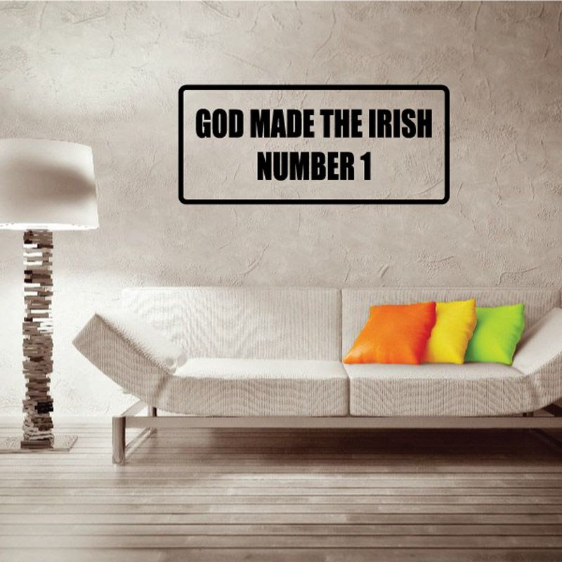 Image of God made the Irish number 1 Decal