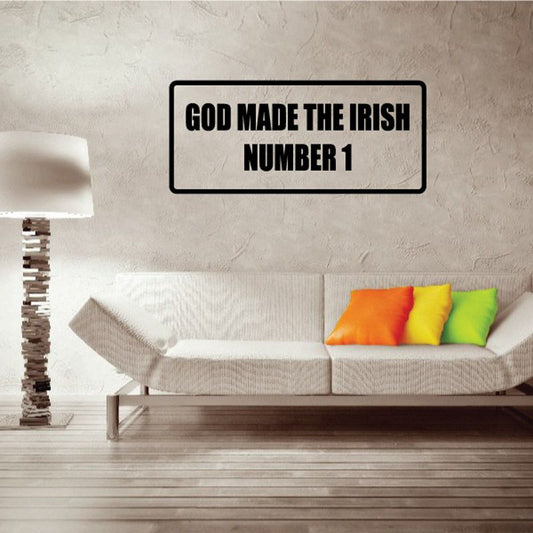 Image of God made the Irish number 1 Decal