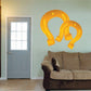 Gold horseshoe St Patrick's Day stickers with two horseshoe shapes