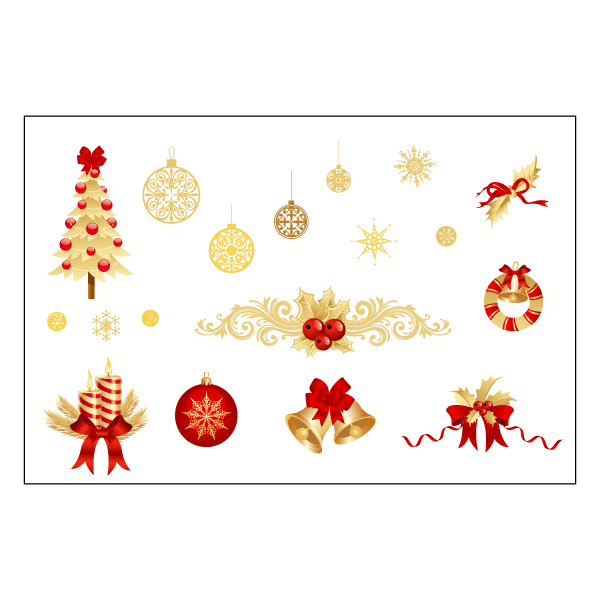 Image of Golden Christmas - Xmas Sticker Sheet