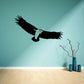 Soaring eagle wall decal with outstretched wings, black silhouette.