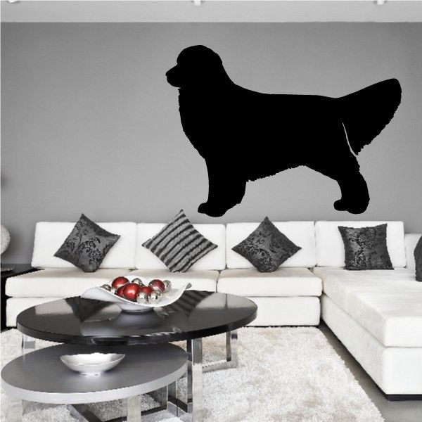 Black golden retriever silhouette wall decal