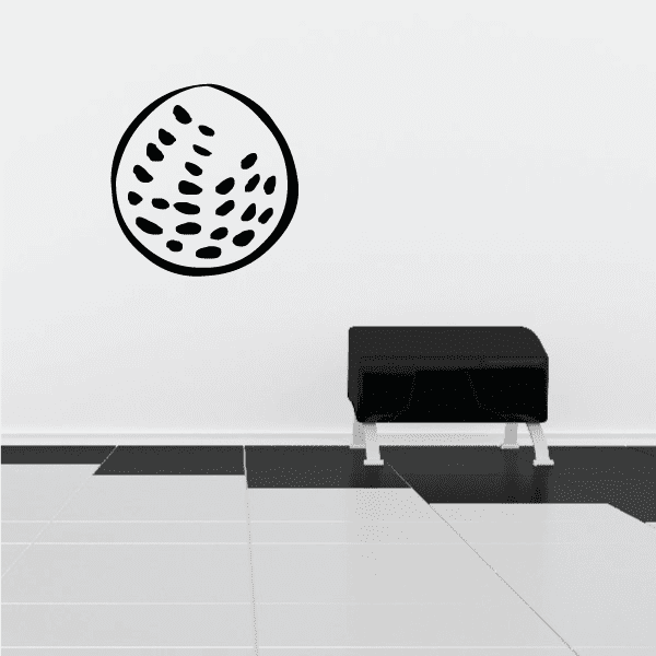 Golf ball wall decal sticker with dotted ball graphic