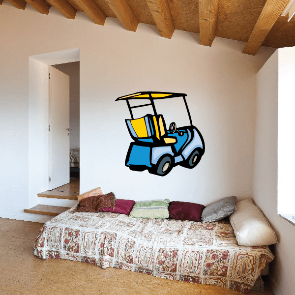 Image of Golf Cart Wall Decal - Vinyl Sticker - Car Sticker - Die Cut Sticker - CDSCOLOR095