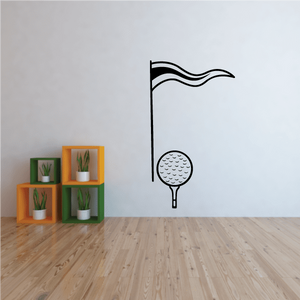 Golf flag and golf ball vinyl wall decal