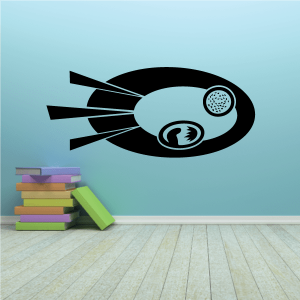 Golf wall decal vinyl with black golf ball and club graphic