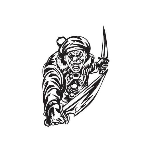 Image of Golf Hat Clown with Knives Decal