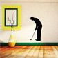 Golf putting wall vinyl decal, black golfer silhouette with putter