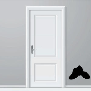 Golf shoes wall decal, black vinyl shoe silhouette