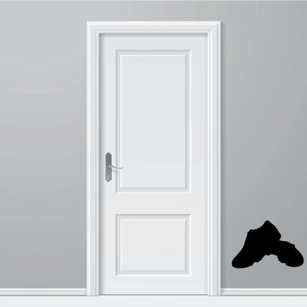 Golf shoes wall decal, black vinyl shoe silhouette