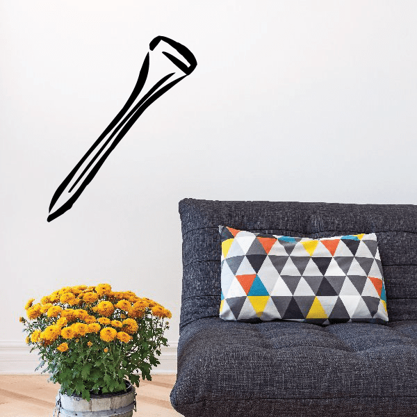 Golf tee wall decal sticker, black outline tee graphic