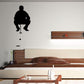 Golf wall decal vinyl with black golfer silhouette and small ball/tee accents