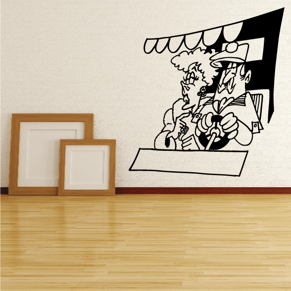 Golf wall decal vinyl sticker with black golfer graphic and club swing