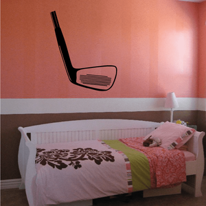 Golf club wall decal in black vinyl