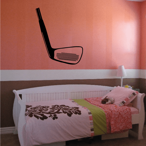 Golf club wall decal in black vinyl