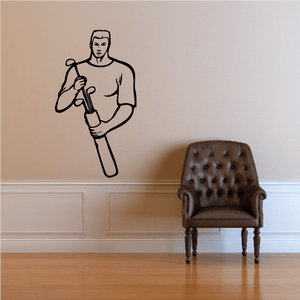 Golf wall decal vinyl sticker of a golfer in outline