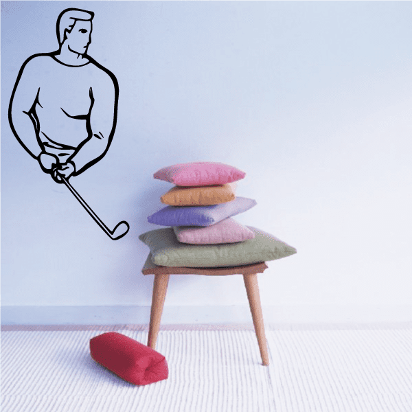 Golf wall decal vinyl sticker with golfer outline holding a club