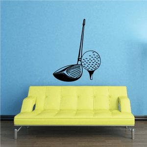 Golf club and ball vinyl wall decal