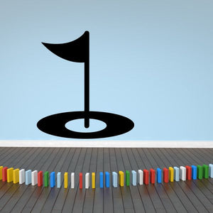 Golf wall decal: black golf tee with base