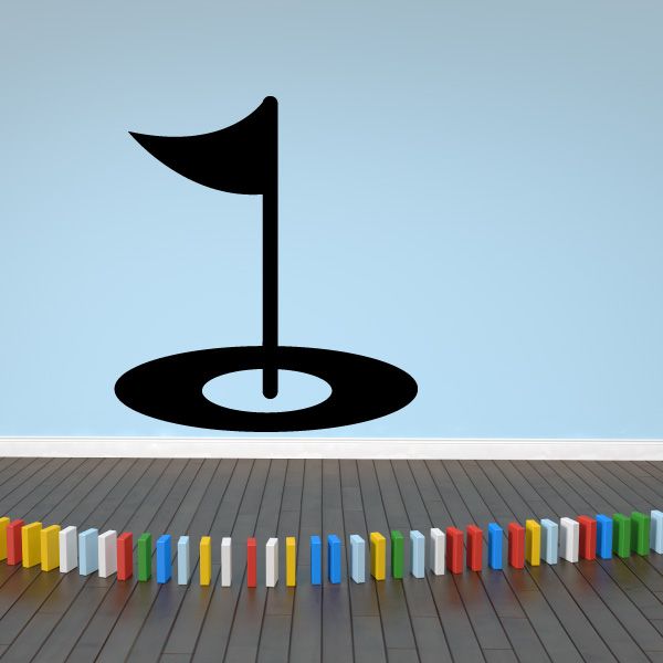 Golf wall decal: black golf tee with base