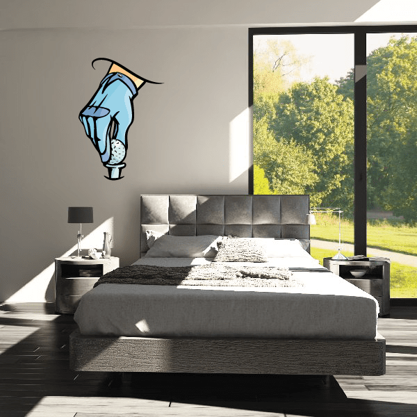 Blue and black golf bag wall decal vinyl sticker