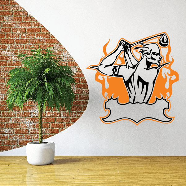 Golf golfer wall decal sticker in orange and black